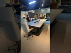 OEM Modern Office Conference Desk Modern Meeting Table Walnut Teak Color