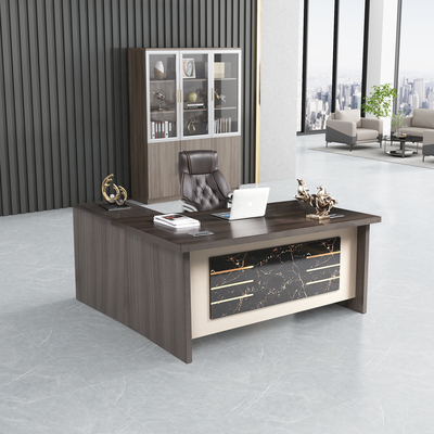 Durable classic CEO Office Table Melamine Solid Wood L Shaped Office Desk
