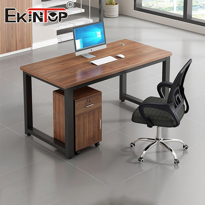 Wood Iron Office Desk Furniture Set Office Reception Furniture