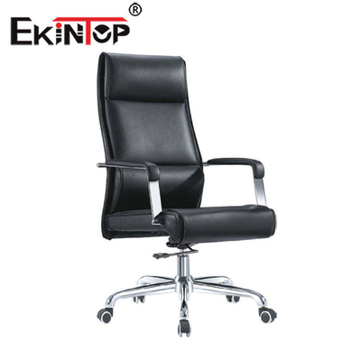 Executive Genuine Leather Swivel Chair , Adjustable Officeworks Work Chair