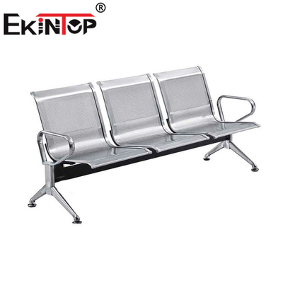 3 Seats Steel Frame Public Waiting Chair Comfortable For Bus Subway Station