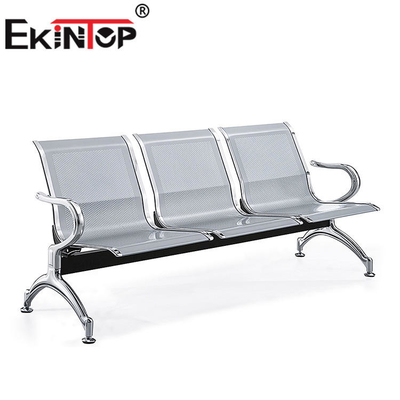 Office Bus Station Metal Waiting Chair 3 Seater With PU Foam Cushion