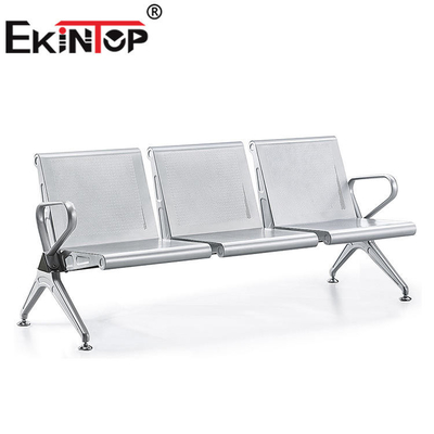 Silver Stainless Steel Waiting Bench 3 Seat For Airport Hospital Clinic