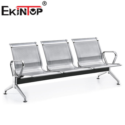 Silver Stainless Steel Waiting Bench 3 Seat For Airport Hospital Clinic