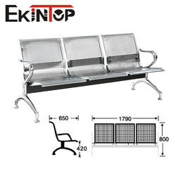 Powder Coated Metal Waiting Room Chairs Three Seater Steel Chair SGS Certified
