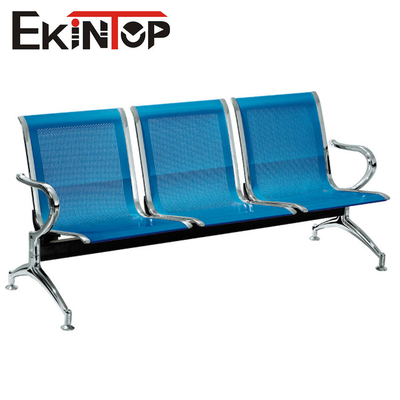 Stainless Metal Reception Chairs , 3 Seater Tandem Chair For Public Bank Hall