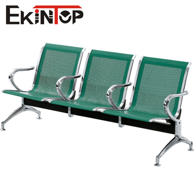 Green Stainless Steel 3 Seater Chair For Clinic Airport School