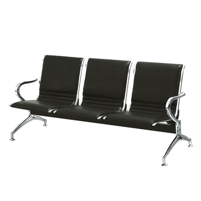 3 Seater Waiting Chair Powder Coated Steel Material For Public Airport School