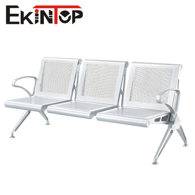 Public Stainless Steel Airport Chair , 3 Seater Reception Chair For Waiting Room