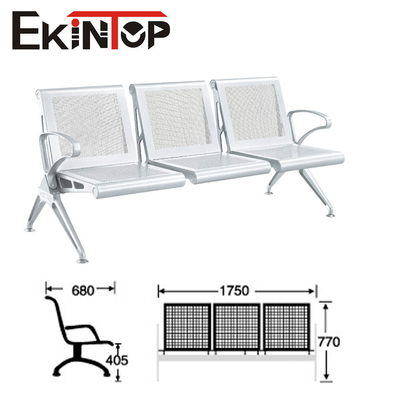 Public Stainless Steel Airport Chair , 3 Seater Reception Chair For Waiting Room