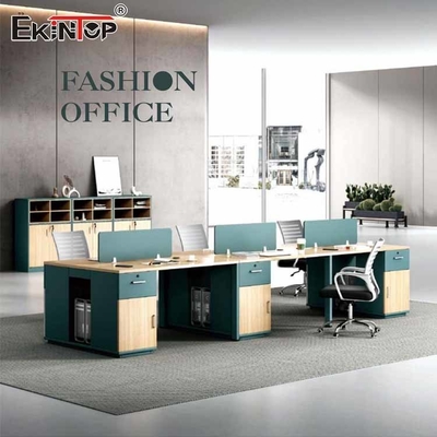 Commercial L Shaped Desk Cubicle 6 Person For Office Computer