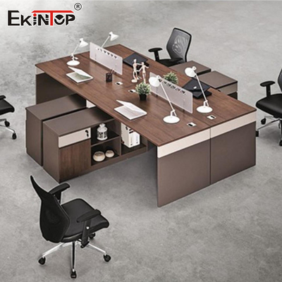 Multifunctional Office Desk Cubicles , Wooden Workstation Desk For Office Clerk