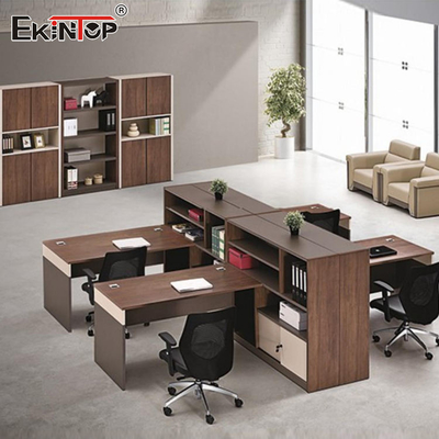 Multifunctional Office Desk Cubicles , Wooden Workstation Desk For Office Clerk