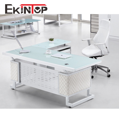 Convertible Tempered Glass Desk For Computer 2400mm×2055mm×750mm Size