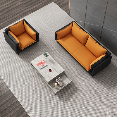 PU Leather Executive Office Sofa For Living Room Waiting Room Multipurpose
