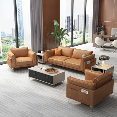 Modern Comfortable Modern Sofa For Office Reception Fabric Material OEM