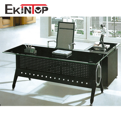 Executive Contemporary Glass Office Desk For Officeworks Computer OEM ODM