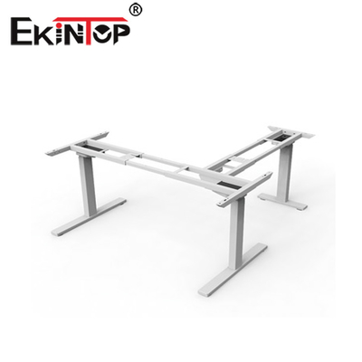 L Shape Ergonomic Standing Work Station Electric Adjustable ODM