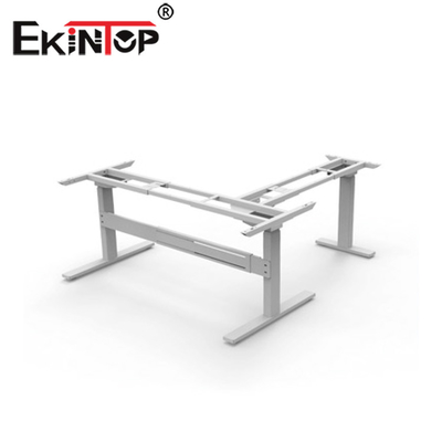L Shape Ergonomic Standing Work Station Electric Adjustable ODM
