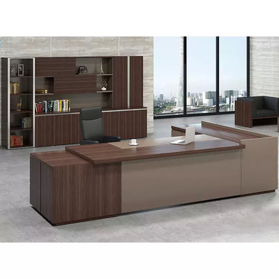 MFC Melamine Computer Table , L Shape Melamine Board Desk For Office
