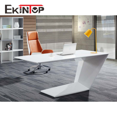 Officeworks Modern Glass Executive Desk MDF Glossy Surface SGS Certified