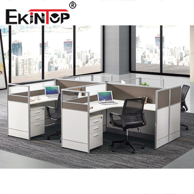 Extendable L Shaped Cubicle Desk , Comfortable Office Staff Workstation