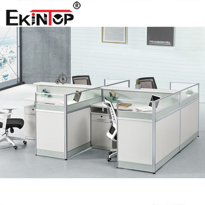 Commercial Modern 4 Seater Office Workstation Furniture ISO9001 Certified