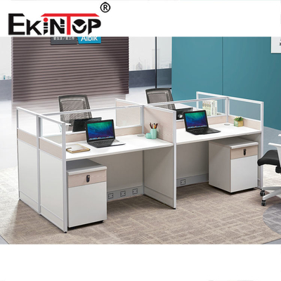 Commercial Modern 4 Seater Office Workstation Furniture ISO9001 Certified