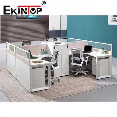 Commercial Modern 4 Seater Office Workstation Furniture ISO9001 Certified