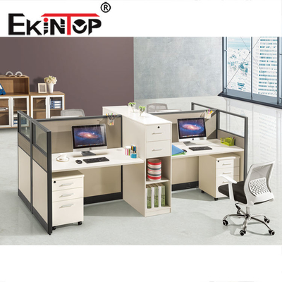 Modern 4 Person Office Workstation Modular Multifunctional For School Workshop