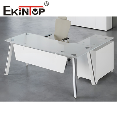Office Furniture Toughened Glass Computer Desk Thickened Materials