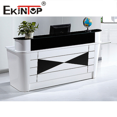 OEM ODM Reception Desk Table Steel Metal Material For Secretary Executive