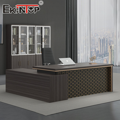 Durable L Shape Office Desk Moisture Proof Executive Office Furniture