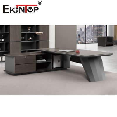 L Shape Modern Style Desk Extension Table MDF Painting Wooden Office Desk