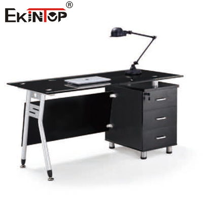 Modern Manager Tempered Glass Computer Desk L Shaped Office Furniture Wholesale