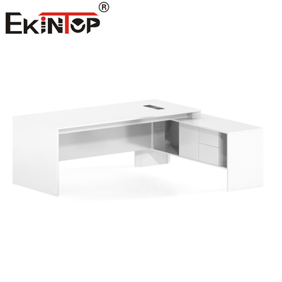White Modern Office Furniture Desk MDF L Shaped Executive Desk