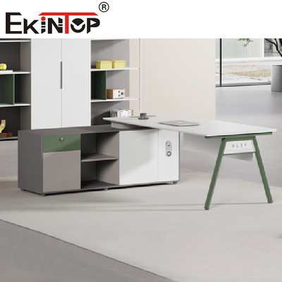Modern Office Desk L Shaped Wooden Iron Manager Executive Desk Office Furniture