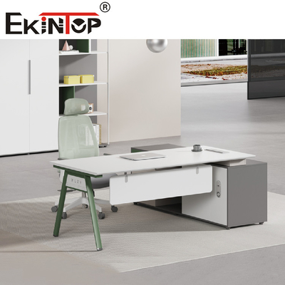 Modern Office Desk L Shaped Wooden Iron Manager Executive Desk Office Furniture