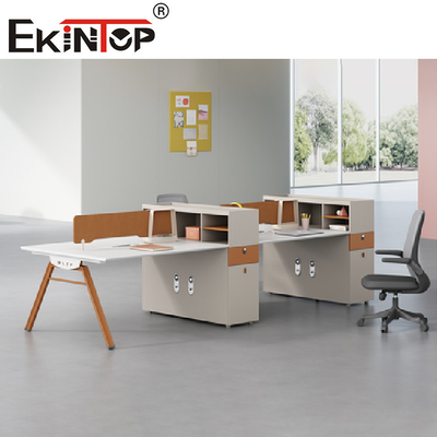 White Table Top Office Workstation For Staff  2-8 Person Steel Frame