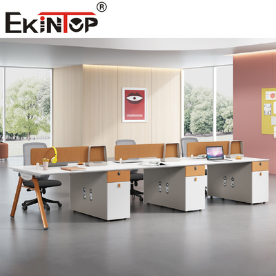 White Table Top Office Workstation For Staff  2-8 Person Steel Frame