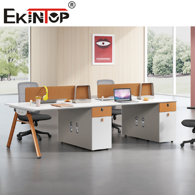 White Table Top Office Workstation For Staff  2-8 Person Steel Frame