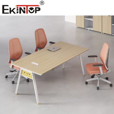 Custom Rectangular Wood Conference Table Meeting Room Cafe Table Scratch Resistant