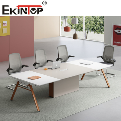 Convertible Rectangular Conference Table With Wood Steel Material  4 Legs