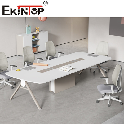 Convertible Rectangular Conference Table With Wood Steel Material  4 Legs