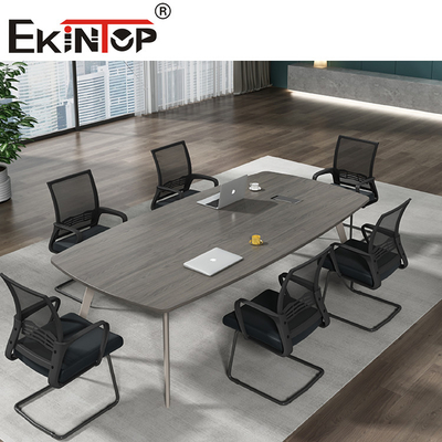 Rectangular Wood And Steel Conference Table Office Desk Furniture