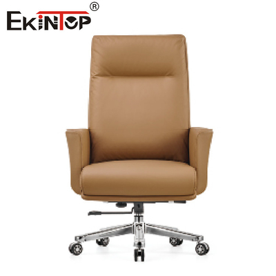 Brown Manager Swivel Leather Chair For Office Furniture