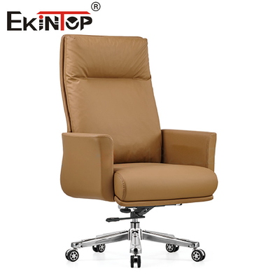 Brown Manager Swivel Leather Chair For Office Furniture