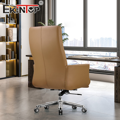 Brown Manager Swivel Leather Chair For Office Furniture
