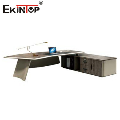 Home Office Desk Light Brown L Shaped Executive Desk