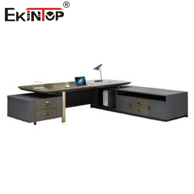 Wood Morden L Shaped Executive Office Desk Furniture For Home Business